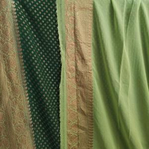 Bottle Green & Pista Saree