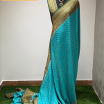 Turquoise blue Banarasi sareee