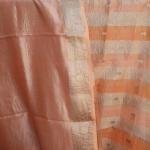 Peach & Coral Striped Saree