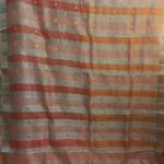 Peach & Coral Striped Saree