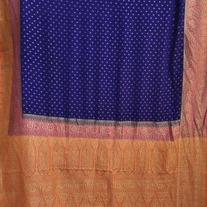 Royal Blue & Vibrant Orange Saree