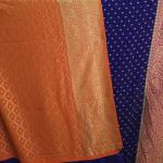 Royal Blue & Vibrant Orange Saree