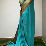 Turquoise blue Banarasi sareee