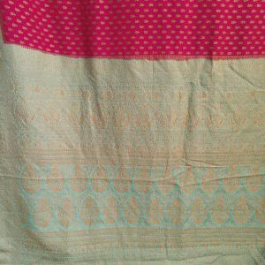 Magenta Pink & Sky Blue Saree