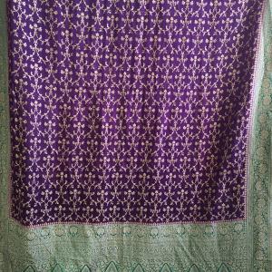 Deep Purple & Emerald Green Saree