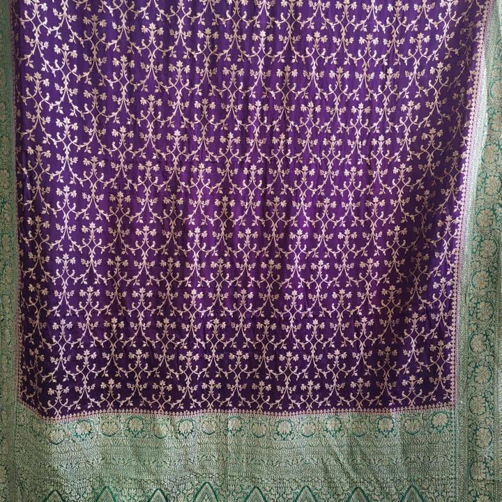 Deep Purple & Emerald Green Saree