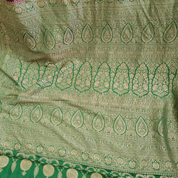 Deep Purple & Emerald Green Saree