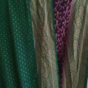 Deep Purple & Emerald Green Saree