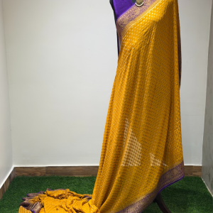 Mustard Yellow Banarasi Saree