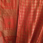Vibrant Coral Banarasi Georgette Saree