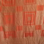 Vibrant Coral Banarasi Georgette Saree