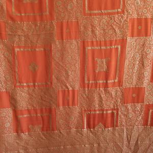 Vibrant Coral Banarasi Georgette Saree
