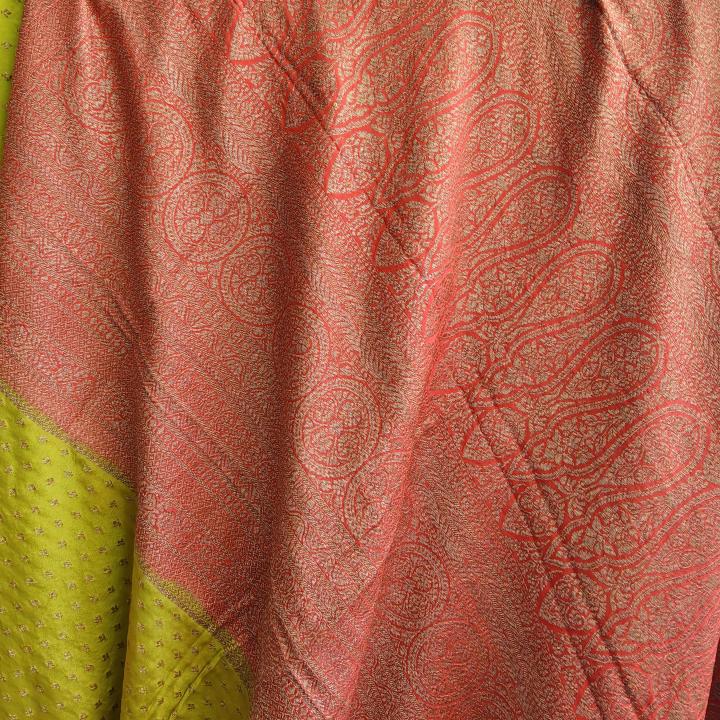 Lime Green Banarasi Saree