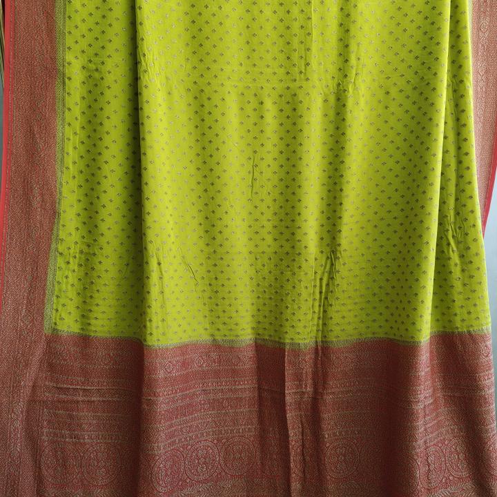 Lime Green Banarasi Saree
