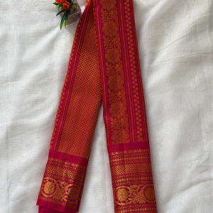 Mint Green & Magenta Gadwal Saree