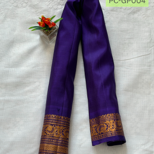 Parrot Green & Royal Purple Gadwal Saree