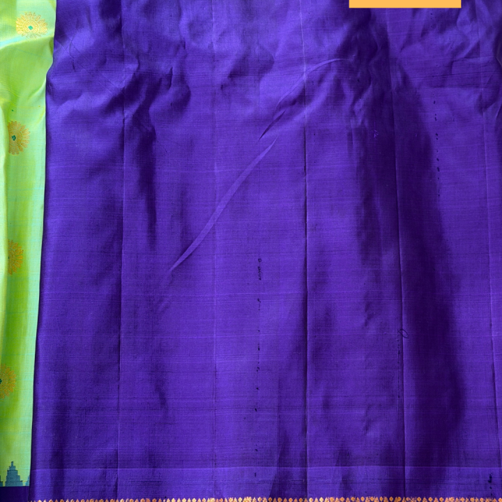 Parrot Green & Royal Purple Gadwal Saree