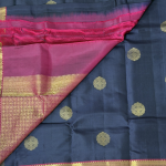 Midnight Black & Rich Maroon Zari Kanjivaram Silk Saree