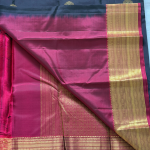 Midnight Black & Rich Maroon Zari Kanjivaram Silk Saree