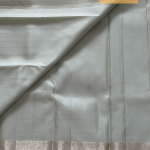 Sage Green Striped Silk with Silver Zari Kanjivaram Saree