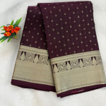 Wine-Burgundy Kanjivaram Saree with Antique Gold Zari