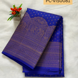 Royal Cobalt Blue Heritage Kanjivaram Saree