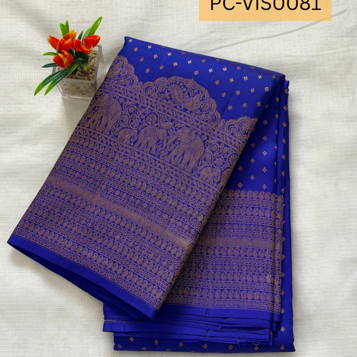 Royal Cobalt Blue Heritage Kanjivaram Saree