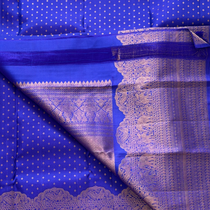 Royal Cobalt Blue Heritage Kanjivaram Saree