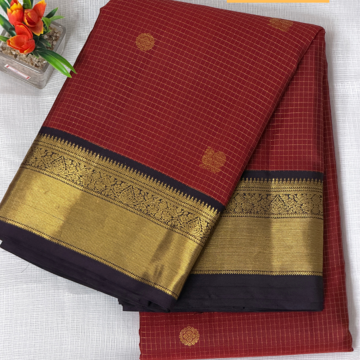 Rust Orange Heritage Kanjivaram Saree