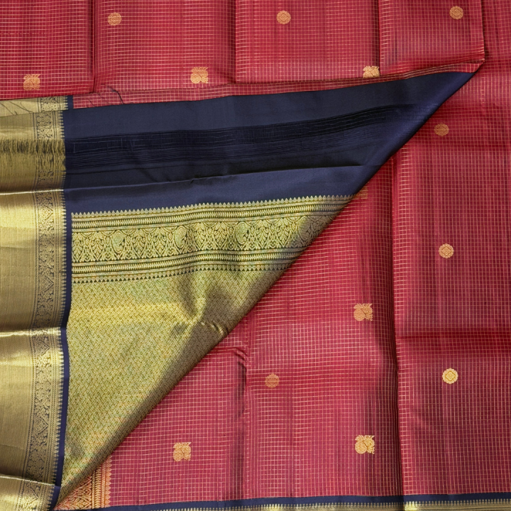 Rust Orange Heritage Kanjivaram Saree