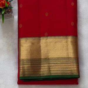 Crimson Red Heritage Kanjivaram Saree