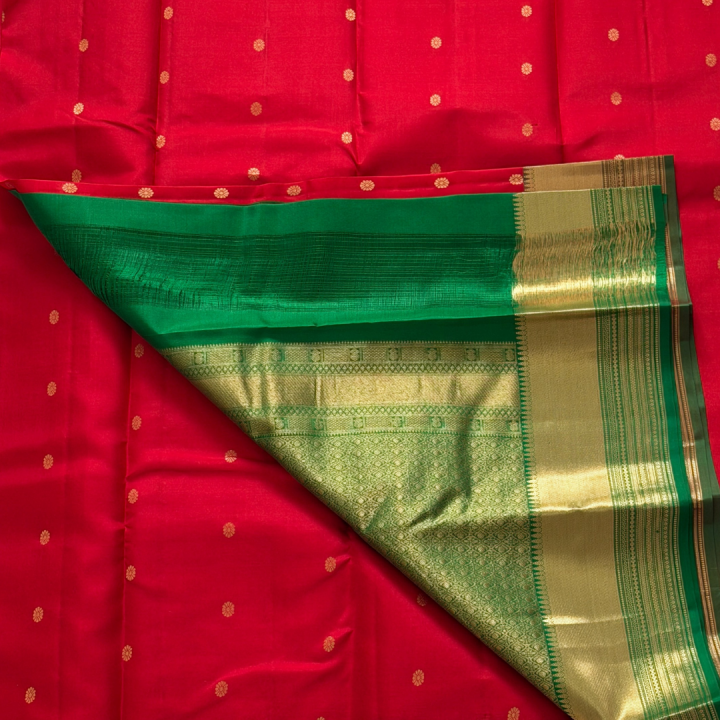 Crimson Red Heritage Kanjivaram Saree