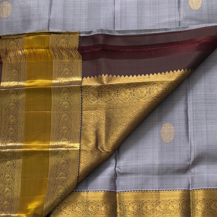 Mustard Gold Silk Saree with Traditional Gold Zari Border