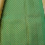 Kanchipuram Cream and Mustard Yellow Silk Saree with Contrast Green Zari Border