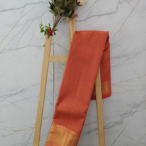Kanchipuram Chilli Red Silk Saree with Rich Gold Zari Jaal Work