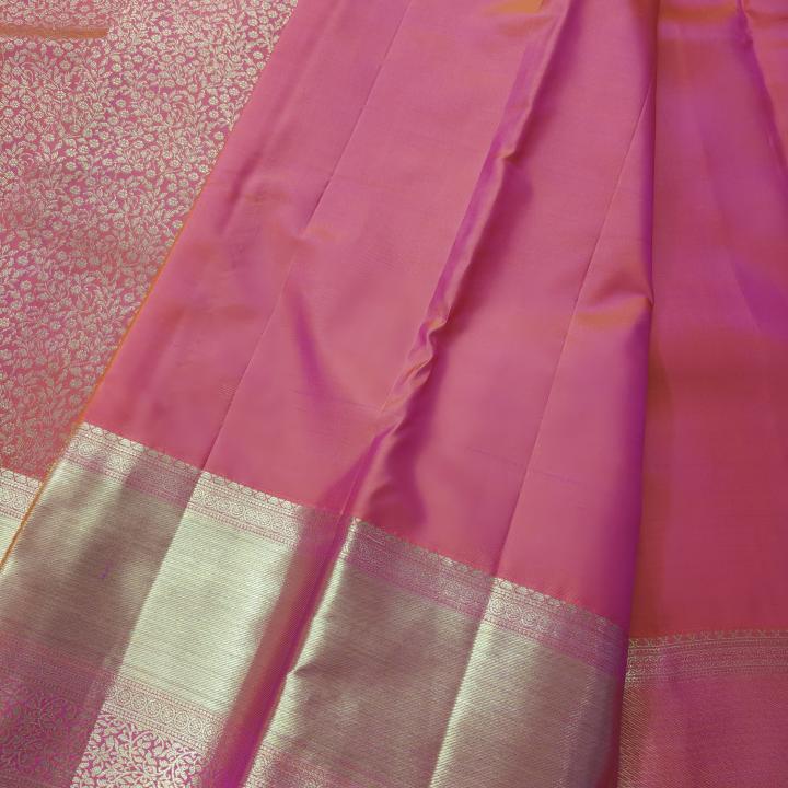 Kanchipuram Chilli Red Silk Saree with Rich Gold Zari Jaal Work