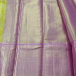 Kanchipuram Mustard Gold Silk Saree with Contrast Pink Zari Border