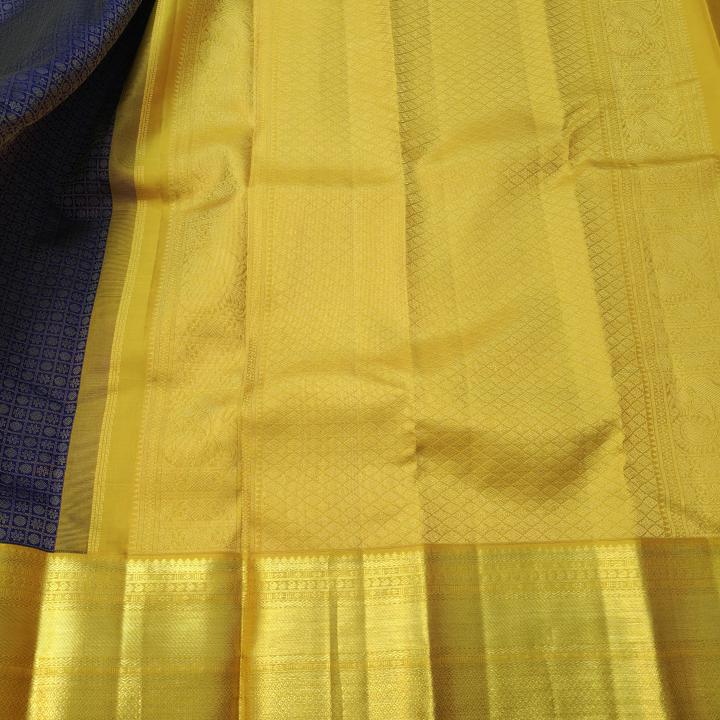 Royal Purple Silk Saree with Bright Gold Zari Border