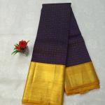 Royal Purple Silk Saree with Bright Gold Zari Border