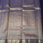 Royal Blue Checked Silk Saree with Traditional Gold Zari Border