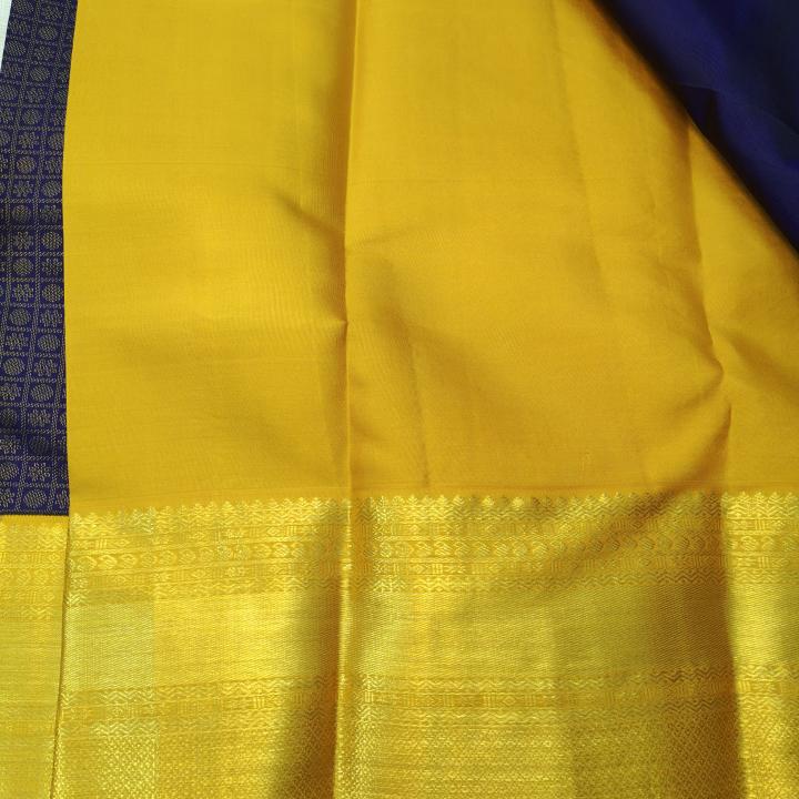 Royal Purple Silk Saree with Bright Gold Zari Border
