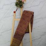 Deep Wine/Plum Silk Saree with All-Over Gold Zari Jaal & Rich Traditional Border