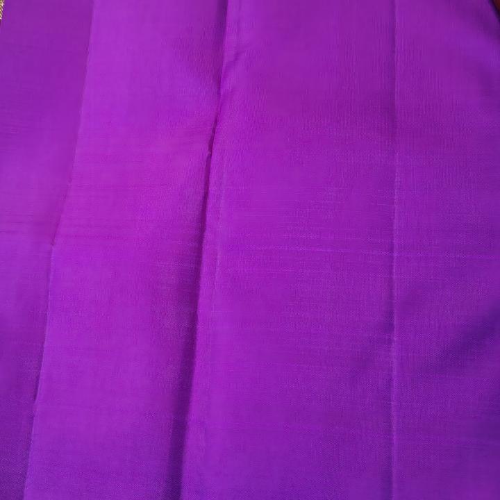 Kanchipuram Maroon Silk Saree with Geometric Temple Chevron Zari Weave & Purple Accent