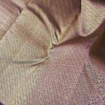 Sunset Peach Silk Saree with Paisley Motifs & Contrast Plum Zari Pallu