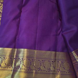 Deep Wine/Plum Silk Saree with All-Over Gold Zari Jaal & Rich Traditional Border