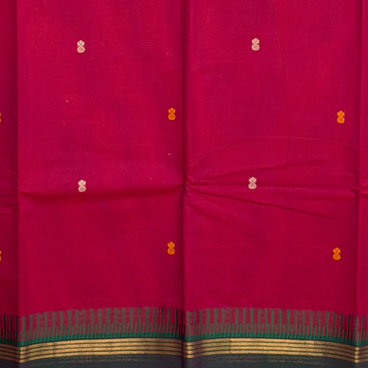 Berry Pink Mangalagiri with Multi-Tone Border