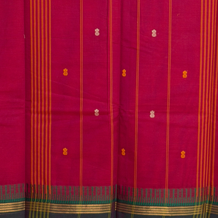 Berry Pink Mangalagiri with Multi-Tone Border