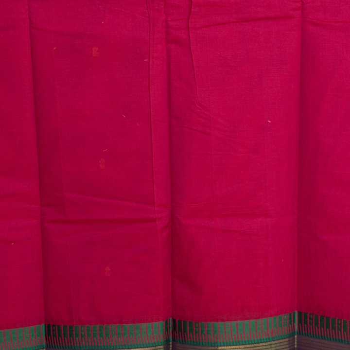 Berry Pink Mangalagiri with Multi-Tone Border