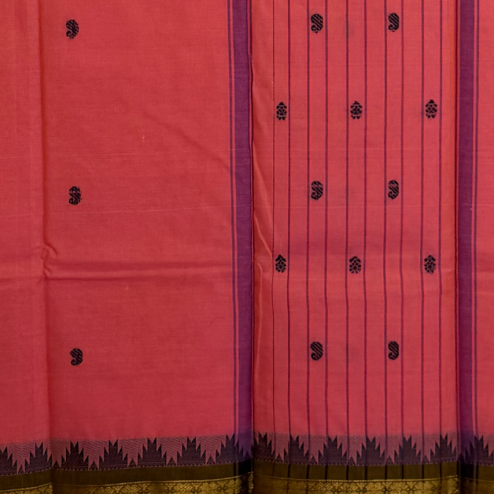 Blush Pink Mangalagiri with Mango Motif Border