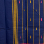 Deep Navy Mangalagiri Saree with Magenta Zari Border